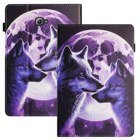 For Samsung Galaxy Tab A 10.1 (2016) T580 / T585 PU Leather Tablet Case Stand Shockproof Pattern Printing Cover
