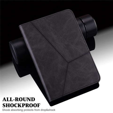 For Samsung Galaxy Tab A11+ / A9+ Case PU Leather Line Imprinted Tablet Cover with Card Slots