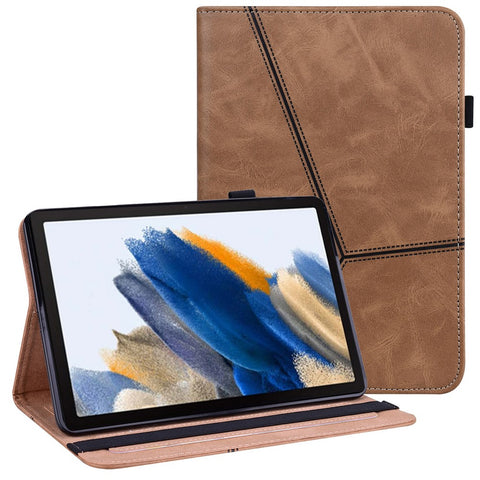For Samsung Galaxy Tab A11+ / A9+ Case PU Leather Line Imprinted Tablet Cover with Card Slots
