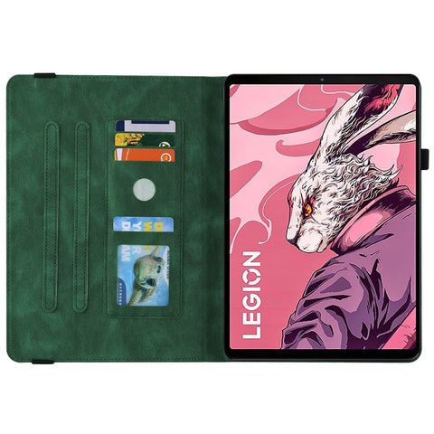 For Lenovo Legion Y700 (2023) / Tab Gen 2 Case PU Leather Imprinted Card Holder Stand Tablet Cover
