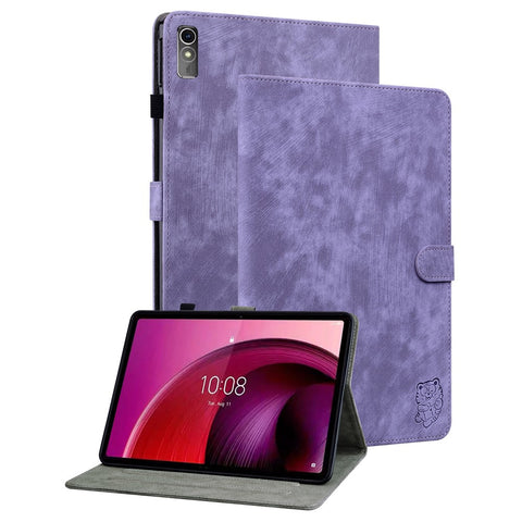 For Lenovo Tab M10 5G Anti-drop Case Imprinted PU Leather Card Holder Tablet Cover