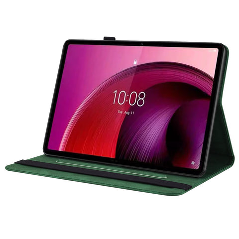 For Lenovo Tab M10 5G PU Leather Case Stand Card Holder Imprinted Tablet Cover