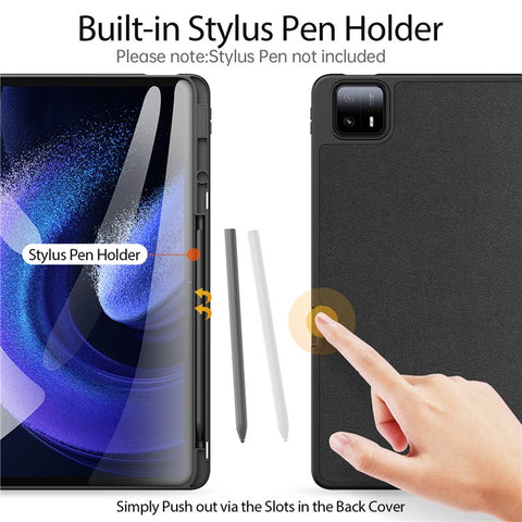DUX DUCIS Domo Series for Xiaomi Pad 6 Max 14 Leather Business Cover Tri-fold Stand Smart Tablet Case