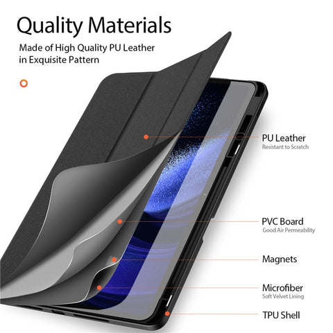 DUX DUCIS Domo Series for Xiaomi Pad 6 Max 14 Leather Business Cover Tri-fold Stand Smart Tablet Case