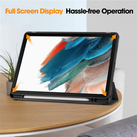 For Samsung Galaxy Tab A9+ Case Tri-fold Stand Leather Tablet Cover with Pen Slot