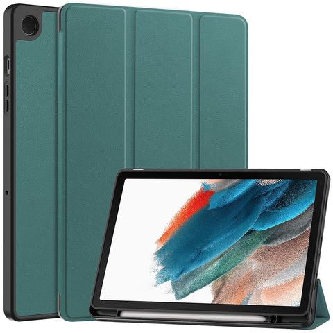 For Samsung Galaxy Tab A9+ Case Tri-fold Stand Leather Tablet Cover with Pen Slot