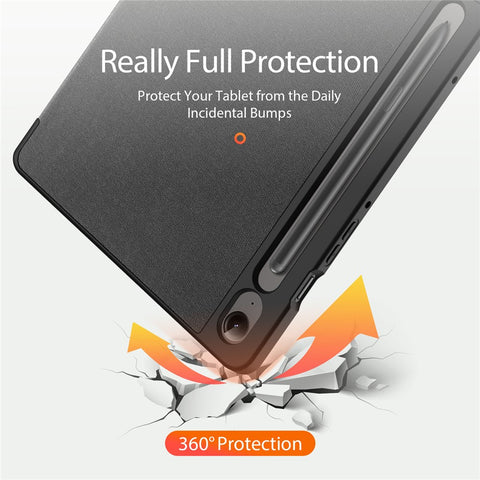 DUX DUCIS Domo Series for Samsung Galaxy Tab S10 Lite / S10 FE / Tab S9 FE Case Tri-Fold Stand Leather Smart Folio Tablet Case