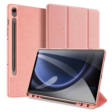 DUX DUCIS Domo Series for Samsung Galaxy Tab S10 Lite / S10 FE / Tab S9 FE Case Tri-Fold Stand Leather Smart Folio Tablet Case