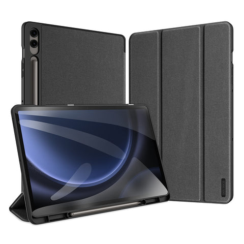 DUX DUCIS Domo Series for Samsung Galaxy Tab S9 FE+ Tri-fold Stand Case Leather Business Smart Tablet Cover