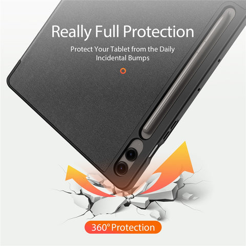 DUX DUCIS Domo Series for Samsung Galaxy Tab S9 FE+ Tri-fold Stand Case Leather Business Smart Tablet Cover