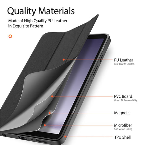 DUX DUCIS Domo Series for Samsung Galaxy Tab A9 Leather Business Case Tri-fold Stand Smart Tablet Cover