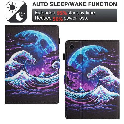 For Samsung Galaxy Tab A9+ Case Pattern Printing Stitching Leather Tablet Cover