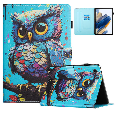 For Samsung Galaxy Tab A9+ Case Pattern Printing Stitching Leather Tablet Cover