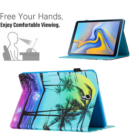 For Samsung Galaxy Tab A 10.5 (2018) T590 T595 Leather Case Card Slots Tablet Stand Cover