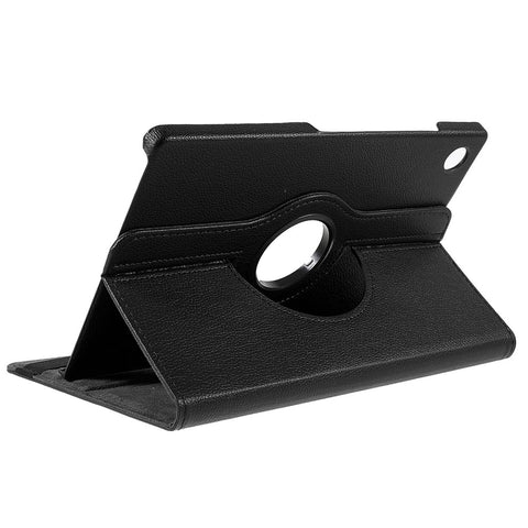 For Samsung Galaxy Tab A9+ Case Litchi Texture PU Leather+PC Flip Cover with 360 Degree Rotating Stand and Elastic Band Closure