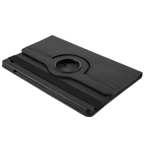 For Samsung Galaxy Tab A9+ Case Litchi Texture PU Leather+PC Flip Cover with 360 Degree Rotating Stand and Elastic Band Closure