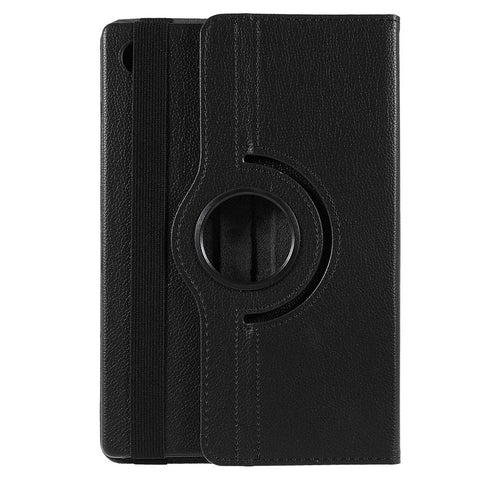 For Samsung Galaxy Tab A9+ Case Litchi Texture PU Leather+PC Flip Cover with 360 Degree Rotating Stand and Elastic Band Closure