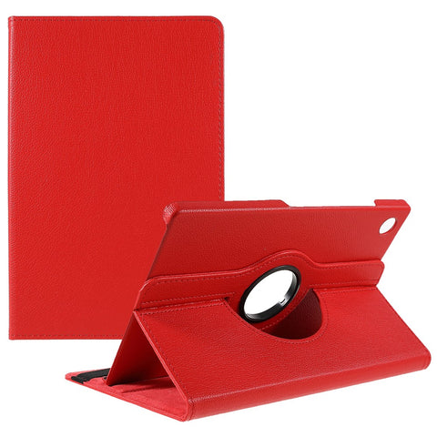 For Samsung Galaxy Tab A9+ Case Litchi Texture PU Leather+PC Flip Cover with 360 Degree Rotating Stand and Elastic Band Closure