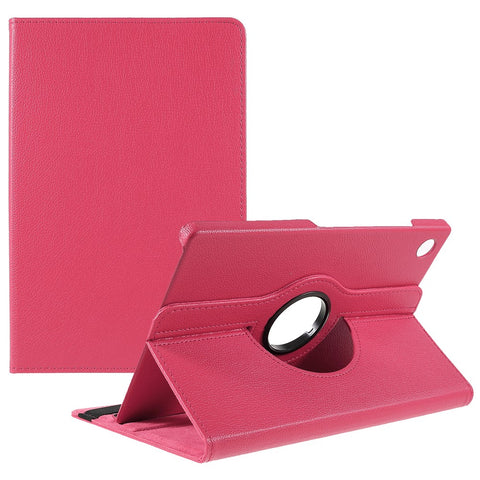 For Samsung Galaxy Tab A9+ Case Litchi Texture PU Leather+PC Flip Cover with 360 Degree Rotating Stand and Elastic Band Closure
