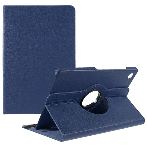 For Samsung Galaxy Tab A9+ Case Litchi Texture PU Leather+PC Flip Cover with 360 Degree Rotating Stand and Elastic Band Closure
