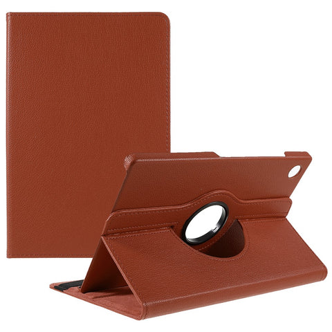 For Samsung Galaxy Tab A9+ Case Litchi Texture PU Leather+PC Flip Cover with 360 Degree Rotating Stand and Elastic Band Closure