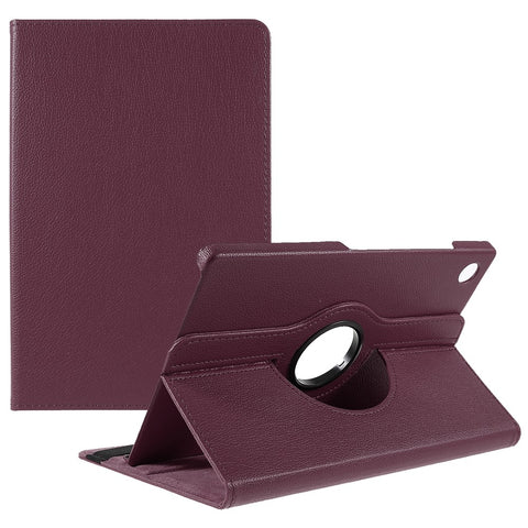 For Samsung Galaxy Tab A9+ Case Litchi Texture PU Leather+PC Flip Cover with 360 Degree Rotating Stand and Elastic Band Closure