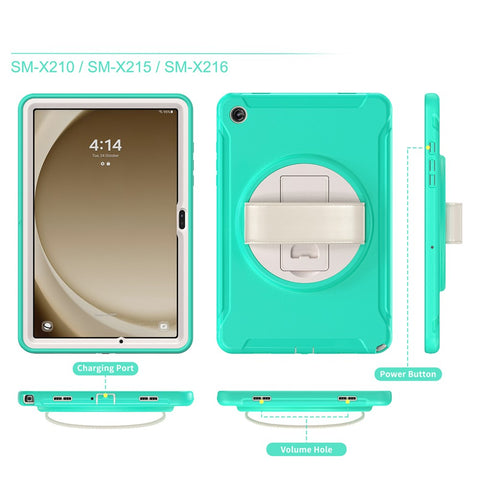 For Samsung Galaxy Tab A9+ Kickstand Back Cover PC+TPU Tablet Case