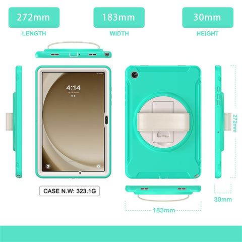 For Samsung Galaxy Tab A9+ Kickstand Back Cover PC+TPU Tablet Case