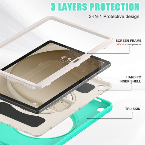 For Samsung Galaxy Tab A9+ Kickstand Back Cover PC+TPU Tablet Case
