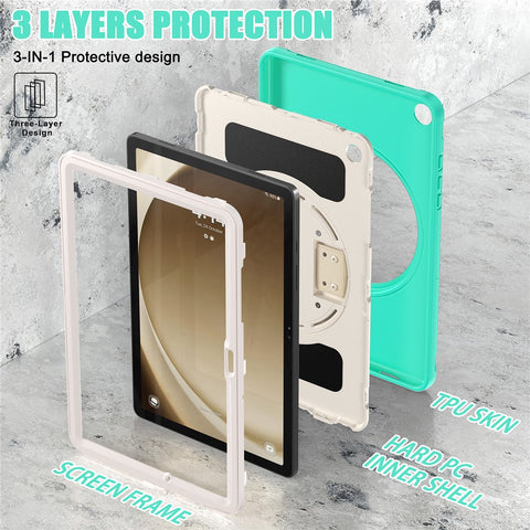 For Samsung Galaxy Tab A9+ Kickstand Back Cover PC+TPU Tablet Case