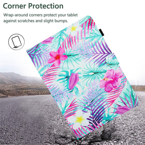 For Samsung Galaxy Tab A 10.1 (2016) T580 / T580 Case Pattern Printed Shockproof PU Leather Tablet Cover