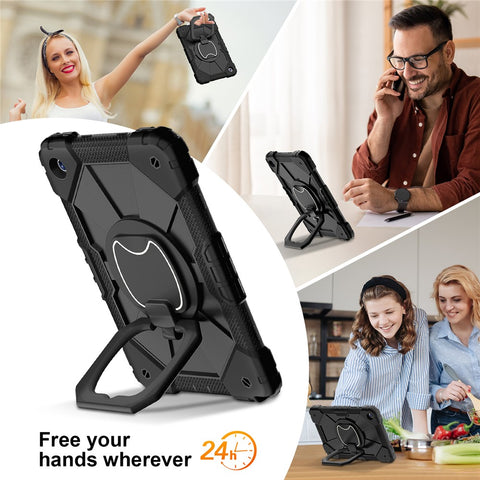 For Samsung Galaxy Tab A9+ Rugged Case Handle Kickstand Tablet Cover with Shoulder Strap