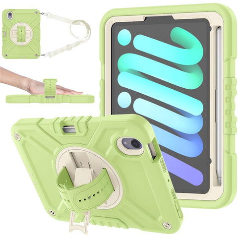 X-Shaped Series for iPad mini (2024) / mini (2021) Tablet Case Kickstand Rugged Cover with Shoulder Strap