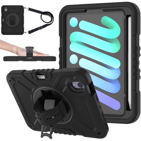 X-Shaped Series for iPad mini (2024) / mini (2021) Tablet Case Kickstand Rugged Cover with Shoulder Strap