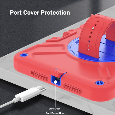 X-Shaped Series for iPad mini (2024) / mini (2021) Tablet Case Kickstand Rugged Cover with Shoulder Strap