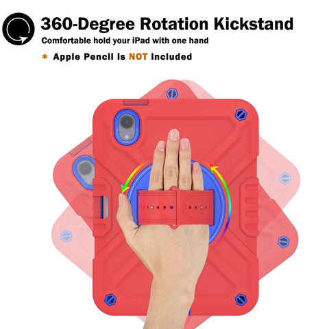 X-Shaped Series for iPad mini (2024) / mini (2021) Tablet Case Kickstand Rugged Cover with Shoulder Strap