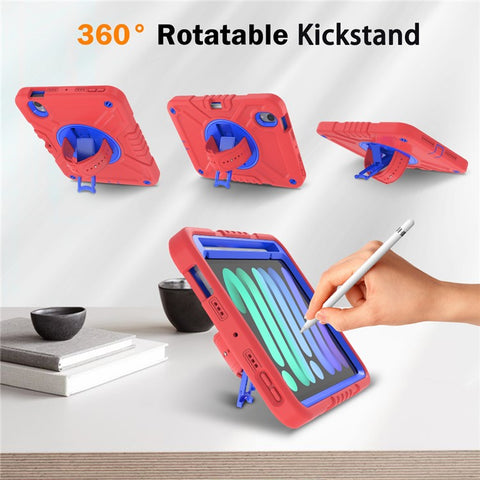 X-Shaped Series for iPad mini (2024) / mini (2021) Tablet Case Kickstand Rugged Cover with Shoulder Strap
