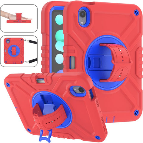 X-Shaped Series for iPad mini (2024) / mini (2021) Tablet Case Kickstand Rugged Cover with Shoulder Strap
