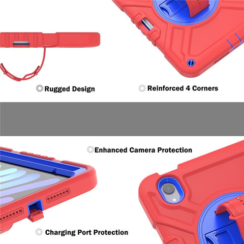 X-Shaped Series for iPad mini (2024) / mini (2021) Tablet Case Kickstand Rugged Cover with Shoulder Strap