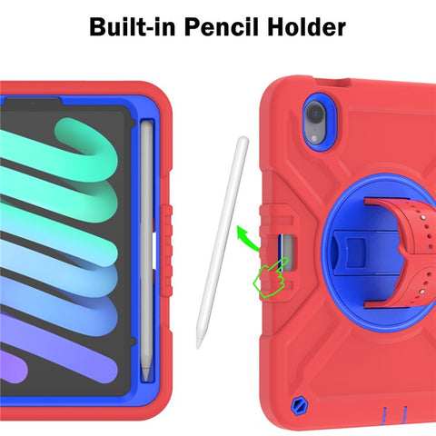 X-Shaped Series for iPad mini (2024) / mini (2021) Tablet Case Kickstand Rugged Cover with Shoulder Strap