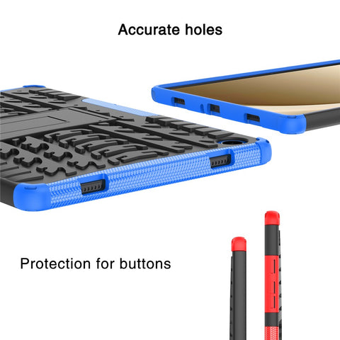 For Samsung Galaxy Tab A11+ / A9+ Tire Texture Case Shockproof TPU+PC Tablet Cover with Kickstand