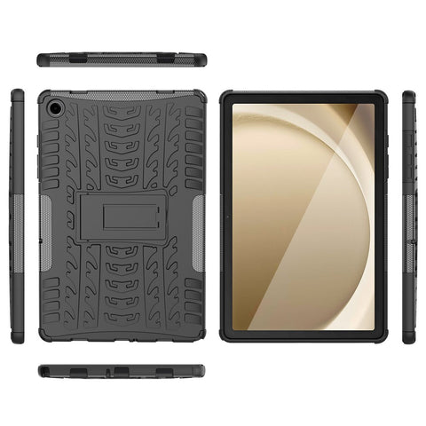 For Samsung Galaxy Tab A11+ / A9+ Tire Texture Case Shockproof TPU+PC Tablet Cover with Kickstand