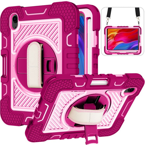 Hand Strap Kickstand for iPad mini (2024) / mini (2021) Tablet Case with Shoulder Strap