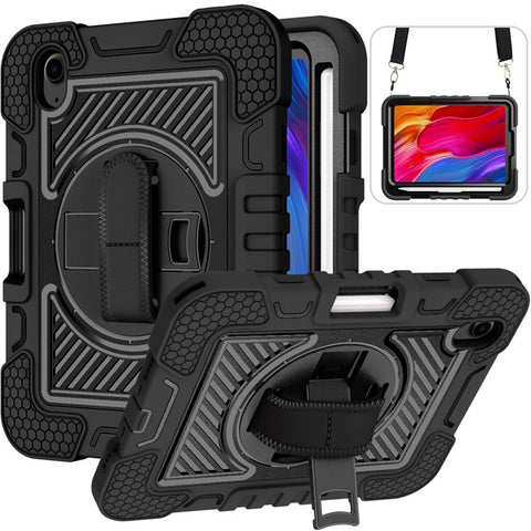 Hand Strap Kickstand for iPad mini (2024) / mini (2021) Tablet Case with Shoulder Strap