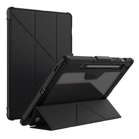 NILLKIN Bumper Leather Case Pro for Samsung Galaxy Tab S9 FE+ Tablet Cover Anti-fall Auto Wake / Sleep Case
