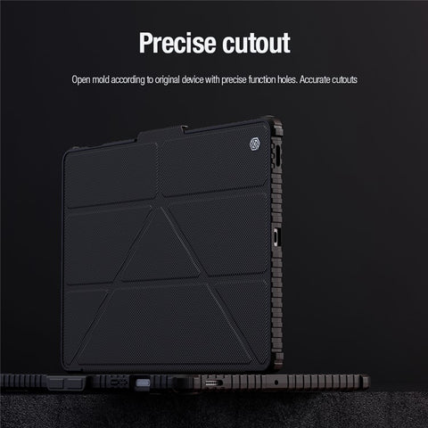 NILLKIN Bumper Leather Case Pro for Samsung Galaxy Tab S9 FE+ Tablet Cover Anti-fall Auto Wake / Sleep Case