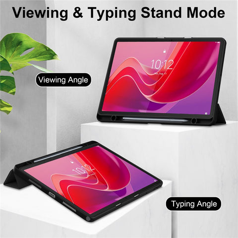 For Lenovo Tab M11 / Xiaoxin Pad 11 2024 Case Anti-Scratch PU+TPU+Acrylic Tablet Cover with Pen Slot