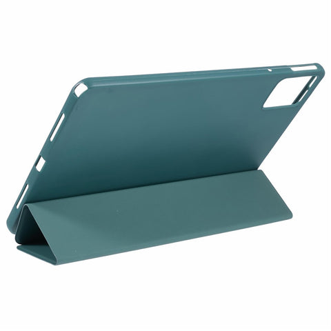 For Lenovo Tab M11 / Xiaoxin Pad 11 2024 Case Leather+Silicone Tri-fold Stand Shell Tablet Cover