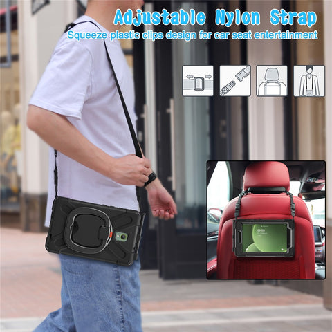 For Samsung Galaxy Tab Active5 SM-X300 Case Kickstand Rugged Tablet Cover with Shoulder Strap