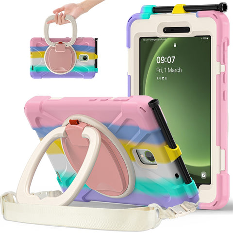 For Samsung Galaxy Tab Active5 SM-X300 Case Kickstand Rugged Tablet Cover with Shoulder Strap